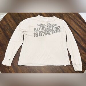 Aeropostale Thrashed Long-Sleeve Men’s Henley Shirt-Large